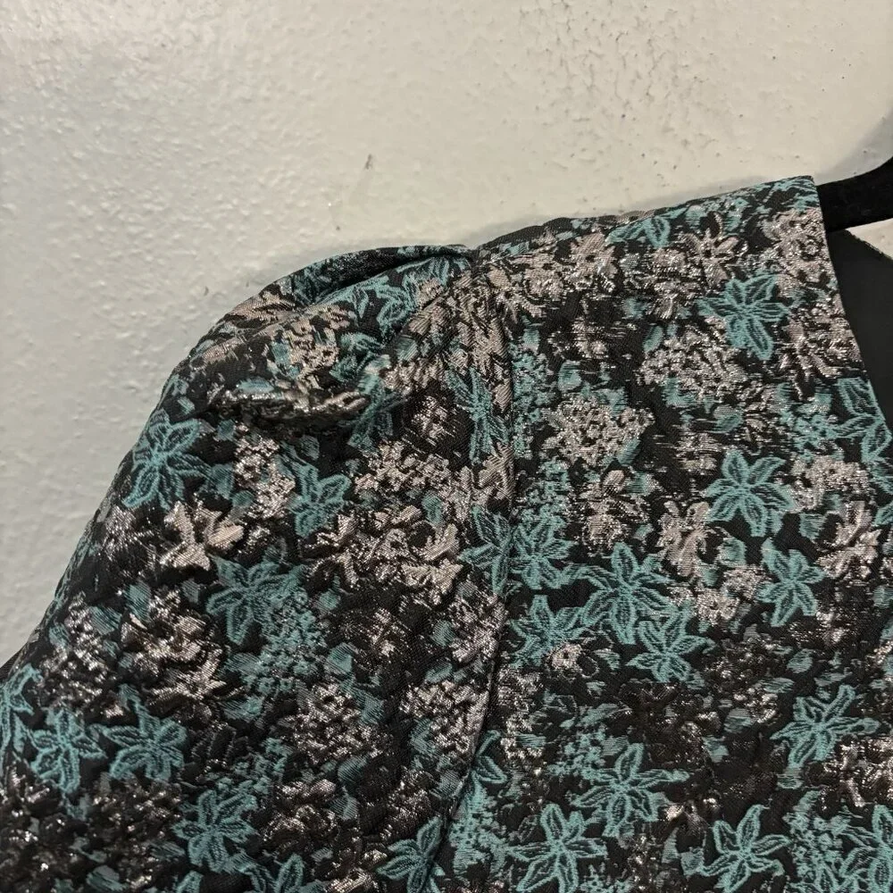 Club Monaco Brocade Puff Sleeve Blouse Women 12